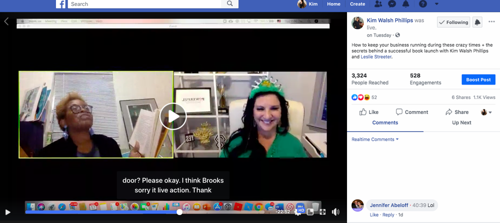 Facebook Live with Kim Walsh Phillips